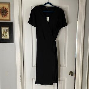 Banana Republic Black Midi Wrap Dress